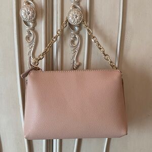 Mango Tan Clutch with Gold Chain